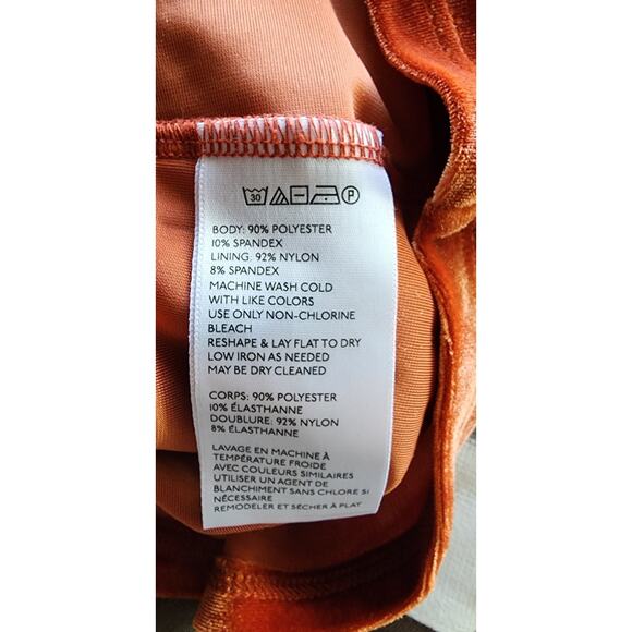 Urban Outfitters Velvet Jumpsuit Romper Copper Orange Sz XS Skort Skirted Shorts - Picture 6 of 8